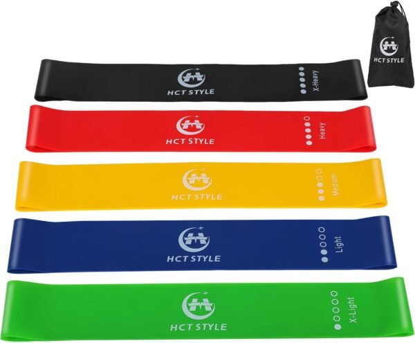 Kit Bande Élastique Musculation De 5 Resistance Band Fitness Adapté Au Yoga Pilates Avec Manuel D'instructions Et Sac