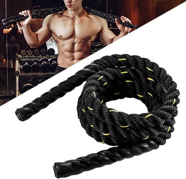 Tunturi Corde ondulatoire de Musculation Battle Rope - Entraînement fonctionnel, 9m, Noire – Image 2