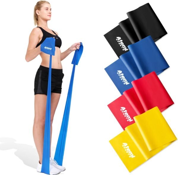 Kit Bande Élastique Musculation De 5 Resistance Band Fitness Adapté Au Yoga Pilates Avec Manuel D'instructions Et Sac – Image 2