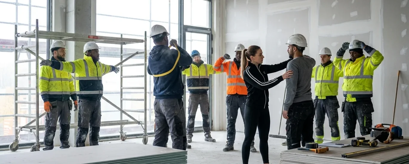 Workers_warm-up_on_construction